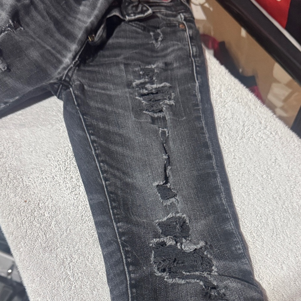 Distressed Black Women Jeans